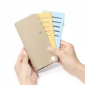 Porte-cartes mince en cuir véritable beige, jaune et bleu avec plusieurs fentes - Khaki
