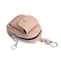 Mini-Münzbeutel aus echtem Leder in Rosa mit Kieselstruktur und Metallhaken - Rosa