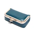 Mini-Vintage-Beutel aus dunkelblauem Öl-Wachsleder mit goldenem Klippverschluss - Blau