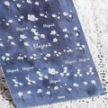 Stickers à ongles fleurs blanches élégantes KX049 avec dentelle et finition mate - Fleurs Blanches Élégantes - Décoration Anglaise (kx049)