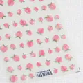 5D embossed peach blossom nail stickers TS-530 with pink fruit patterns on matte film - Peach Love Flat (TS-530)