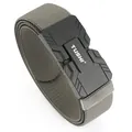Tactical nylon belt with magnetic buckle and grey woven strap for training - Dark Gray