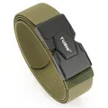 Cinturón táctico de nailon elástico con hebilla magnética en verde militar para exterior - 120cm / Verde Militar