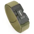 Cinturón táctico de nailon verde oliva con hebilla magnética de aleación y el logo de TUSHI - Verde Militar