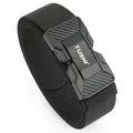 Cinturón táctico de nailon negro con hebilla magnética de liberación rápida TUSHI - Negro
