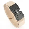 Beige nylon tactical belt with black magnetic quick-release buckle for outdoor training - Khaki