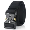 Schwarzer 4,3cm Nylon-Taktikgürtel mit Metallschnalle und 12kN Belastbarkeit - 125cm / Schwarz