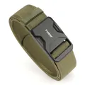 Cinturón táctico de nailon verde militar con hebilla magnética rápida y logo TUSHI - Verde Militar