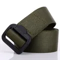 Ceinture tactique extérieure en nylon vert armée avec boucle ajustable sans métal pour homme - Vert Militaire