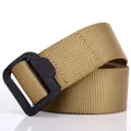 Ceinture tactique en nylon kaki avec boucle sans métal pour passage de sécurité facile - Brun coyote