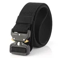 Cintura tattica nera in nylon con fibbia in metallo a sgancio rapido e trama densa - 125cm / Nero