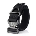 Cintura tattica in nylon nero con fibbia rapida in alluminio e anello a D in metallo - S / Nero