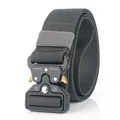 Close-up of quick-release metal buckle and heavy-duty 24kN nylon tactical belt detail - Dark Gray