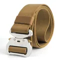 Taktischer Nylongürtel mit 4,3cm Aluminiumschnalle in Wüstenkhaki für Herren im Freien - 125cm / Kojote Braun