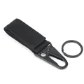 Portachiavi tattico in nylon con gancio a becco d'aquila in metallo nero opaco - Nero