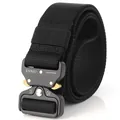 Zwarte nylon tactische riem met zware metalen snelsluiting voor buitengebruik - 125cm / Zwart