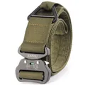Cintura tattica in nylon verde militare con fibbia in alluminio e anello a D in metallo - 125cm / Verde Militare