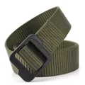 Ceinture d'extérieur tactique en nylon vert armée avec boucle en plastique noir mat - 120 / Vert Militaire
