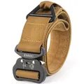 Cintura tattica in nylon marrone coyote con fibbia in metallo a sgancio rapido - 125cm / Marrone coyote