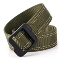 Ceinture tactique en nylon vert armée avec boucle en plastique et doubles surpiqûres - Vert Militaire