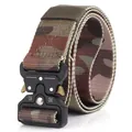 Tactical jungle camouflage nylon belt with high-strength black metal quick release buckle - Grassland Camouflage