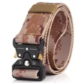Nylon tactical belt with desert digital camo pattern and quick-release metal buckle - Desert Camouflage