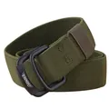 Armeegrüner taktischer Nylon-Stretchgürtel mit schwarzer Doppel-D-Ring-Metallschnalle - 120cm / Armeegrün