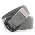 Men's gray elastic nylon belt with black double D-ring buckle and matte finish - 120cm / Light Gray