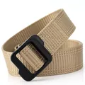 Ceinture tactique en nylon séchage rapide kaki avec boucle noire mate pour extérieur - Kaki