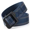 Ceinture tactique tissée bleu foncé avec double couture beige et boucle noire Enniu - Bleu royal
