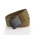 Ceinture élastique en nylon kaki avec boucle YKK sur fond blanc avec reflet - 120cm / Brun coyote