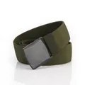 Ceinture élastique en nylon vert armée avec boucle tactique YKK pour hommes - 120cm / Vert Militaire
