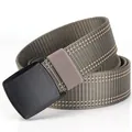 Tactical nylon belt with YKK plastic buckle and heavy-duty striped woven fabric - 120cm / Gray