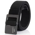 Ceinture tressée élastique noire avec boucle en métal mat au design ENNIU 601 chic - Noir
