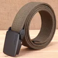 Durable army green canvas belt for men with high-density weave and matte black buckle - Army Green