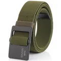 Ceinture tactique élastique vert militaire pour homme avec boucle en métal noir mat - Vert Militaire