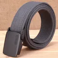 Cintura in tela spessa grigio scuro per uomo con fibbia in metallo nero opaco ENNIU - grigio scuro