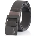 Ceinture tactique élastique gris foncé avec boucle carrée mate pour activités de plein air - Gris clair