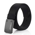 Black nylon tactical belt with metal buckle and reinforced adjustment holes for outdoor CS training - 110 / Black