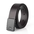 Deep brown top grain leather tactical belt with a black metal double hook buckle - 110 / Dark Coffee