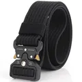Tactical nylon belt in matte black with quick-release zinc alloy buckle and 12KN logo - 125cm / Black