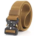 Tactical nylon belt in coyote brown with quick-release metal cobra buckle and 24kN rating - 125cm / Coyote Brown