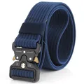 Dark blue nylon tactical belt with a heavy-duty quick release metal cobra buckle - 125cm / Sapphire Blue