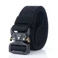 Cintura tattica in nylon nero con fibbia metallica a sgancio rapido e design robusto - Nero