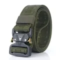 Cintura tattica in nylon verde militare con fibbia in metallo a sgancio rapido nero - Verde Militare