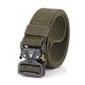 Tactical army green nylon belt with quick-release matte black cobra buckle for men - Army Green