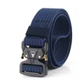 Tactical nylon belt for men featuring a navy blue cobra quick-release buckle design - Sapphire Blue