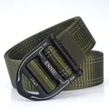Tactical nylon belt with quick-release alloy buckle and reflective dots in olive green - 125cm / Three-Row Reflective Dots Army Green (E2404-2)
