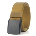 Herren Nylon Taktischer Gürtel mit mattschwarzer Automatikschließe in Khaki-Braun - Einheitsgröße / Kojote Braun