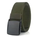 Cintura tattica in tela di nylon verde militare con fibbia automatica nera opaca - Verde Militare